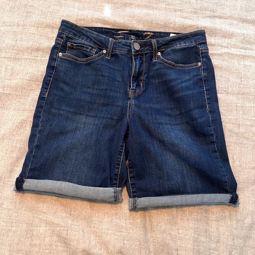 😊 Seven7 Bermuda Denim Shorts - Dark Rinse - Size 12 - Great Condition